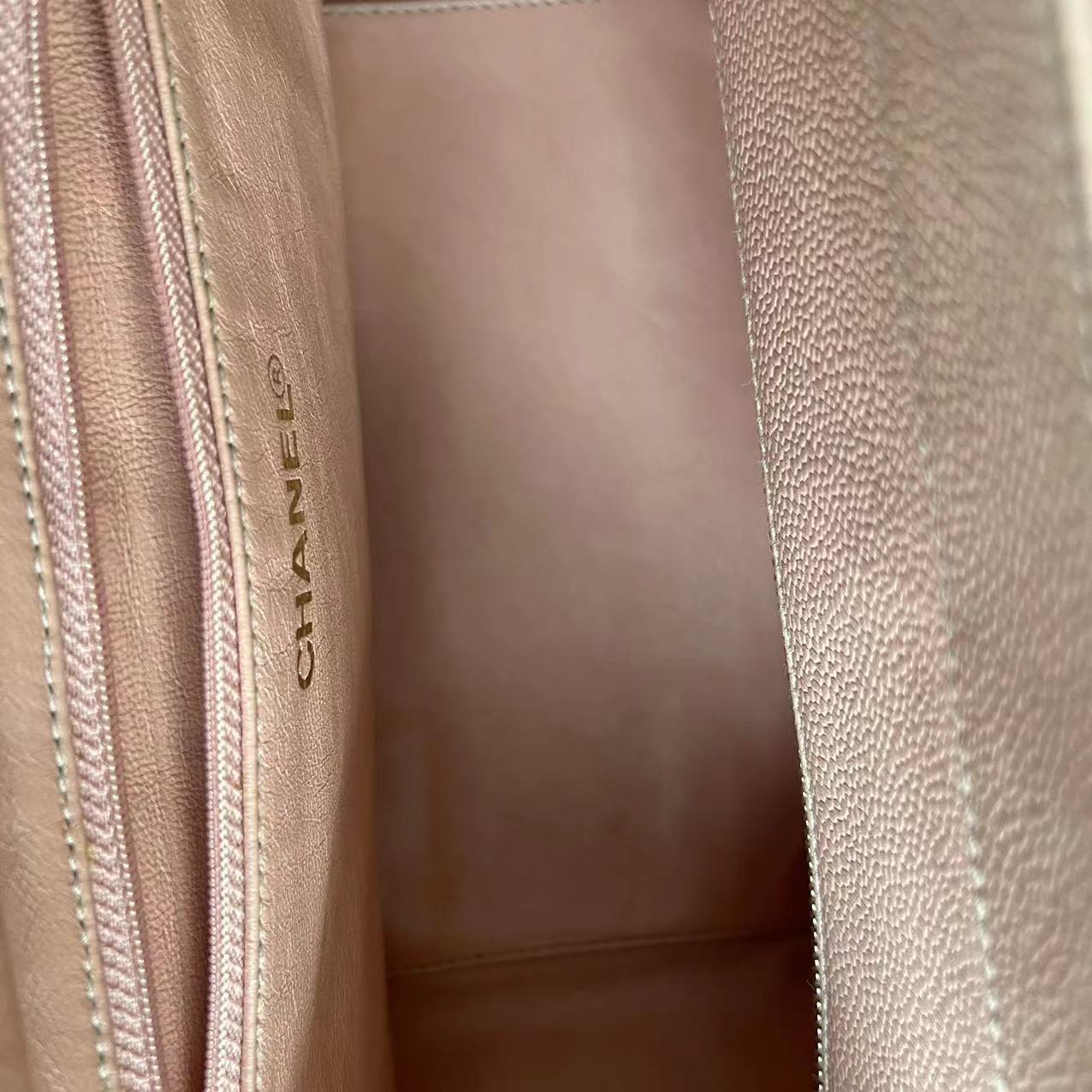 Caviar PTT Petite Timeless Tote Quilted Grained Calfskin Sakura Pink Golden Hardware Series 6
