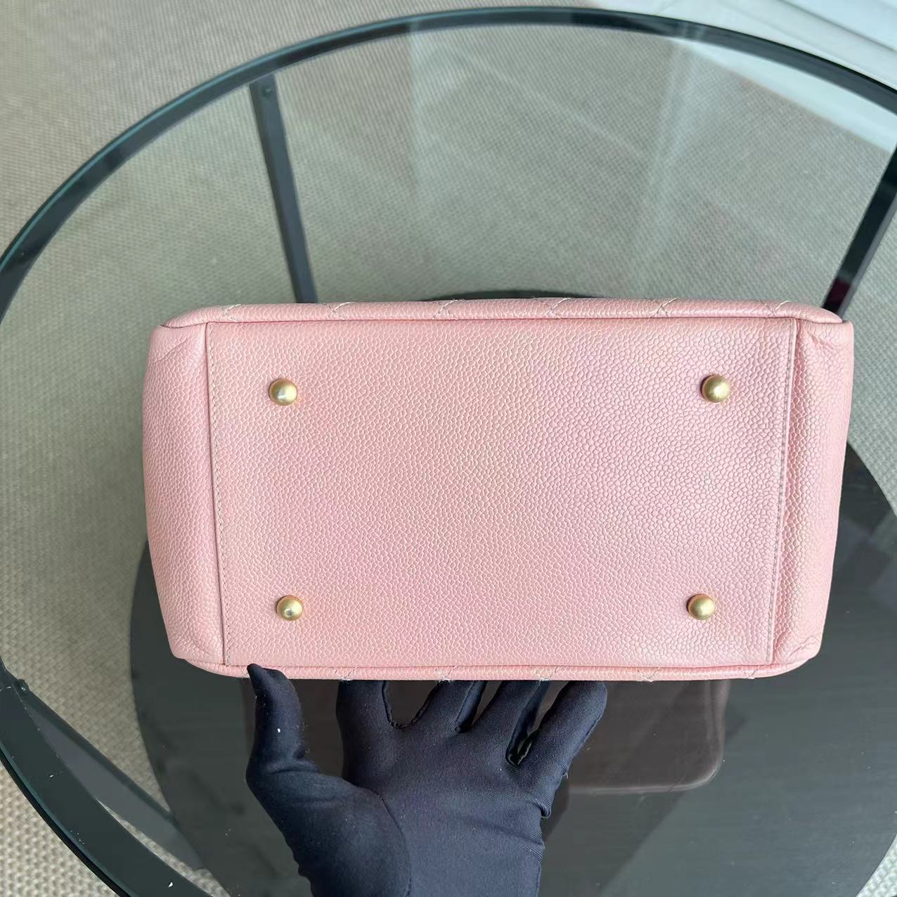 Caviar PTT Petite Timeless Tote Quilted Grained Calfskin Sakura Pink Golden Hardware Series 6