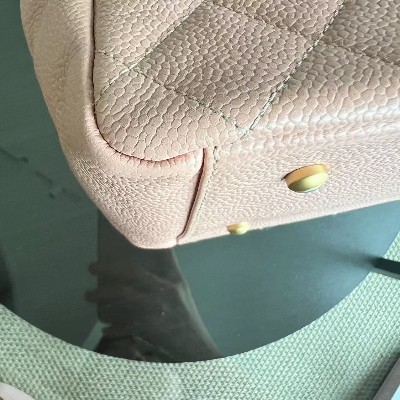 Caviar PTT Petite Timeless Tote Quilted Grained Calfskin Sakura Pink Golden Hardware Series 6