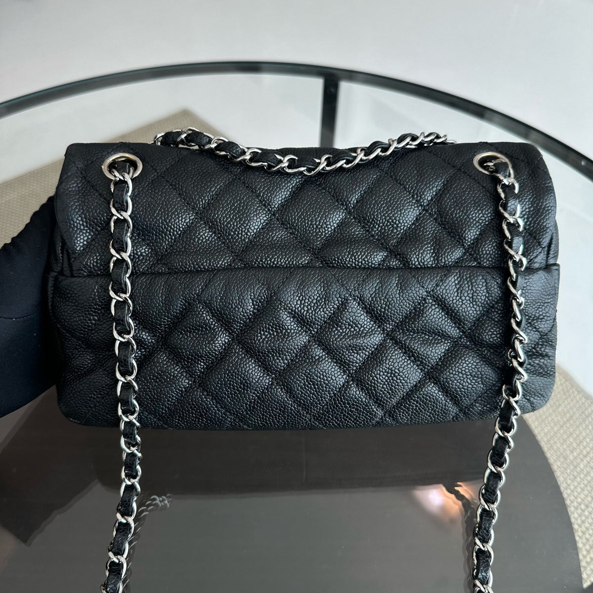 Chanel Seasonal Flap - Zip Around Caviar Quilted Black Silver Hardware Series 17