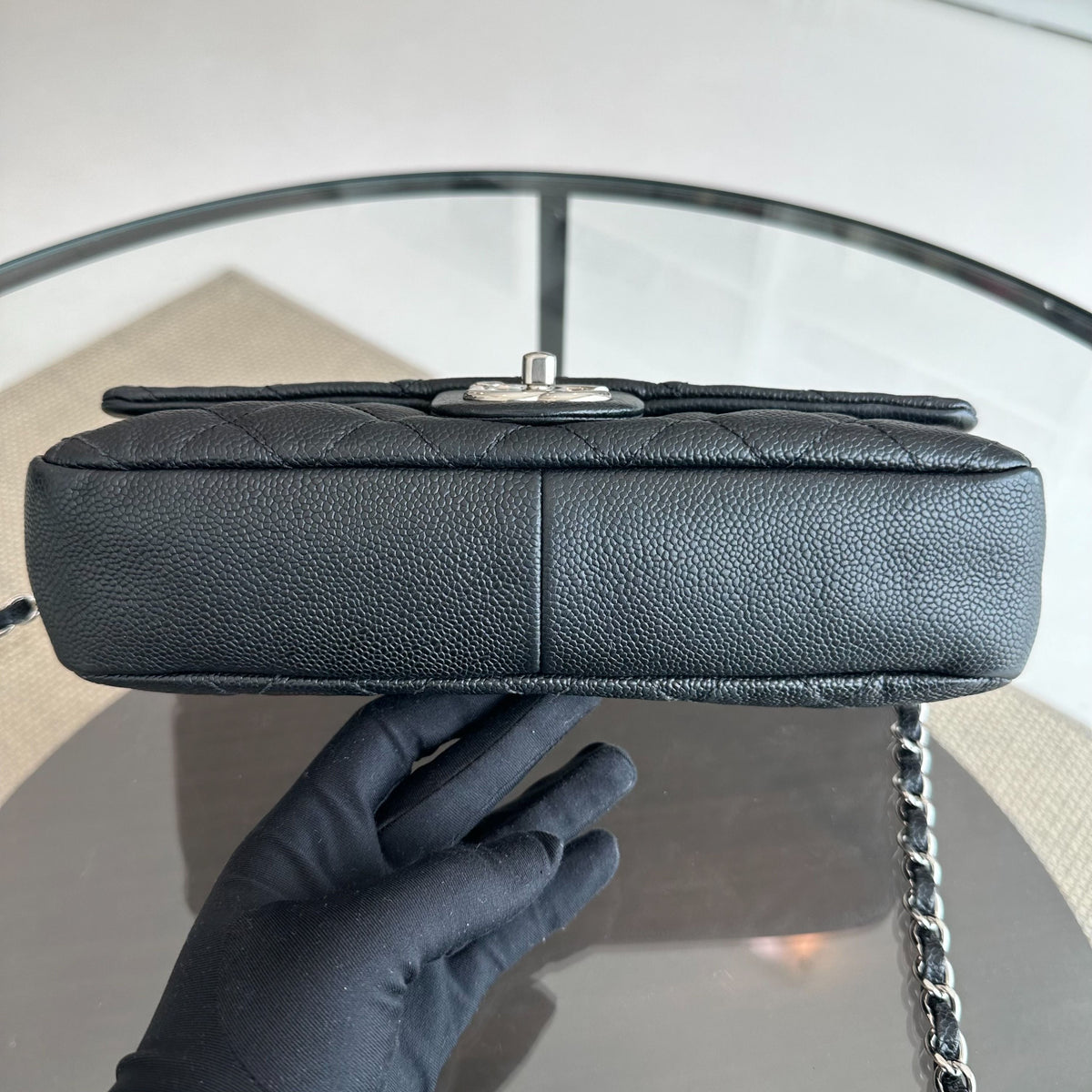 Chanel Seasonal Flap - Zip Around Caviar Quilted Black Silver Hardware Series 17