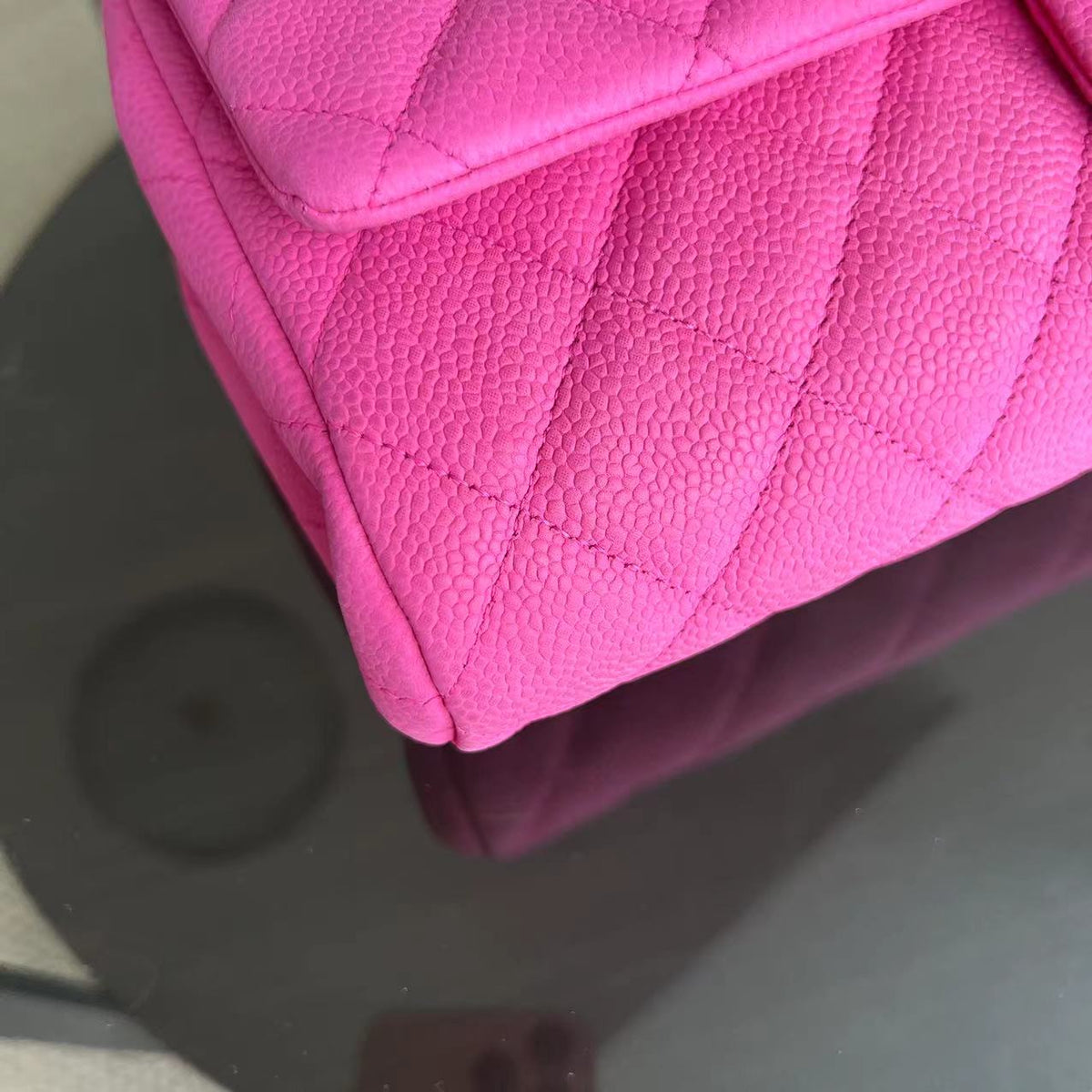 Caviar Timeless Classic Flap Clutch Quilted Calfskin Hot Pink SHW No 18