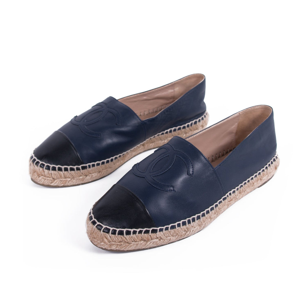 Chanel Lambskin Leather CC Espadrilles