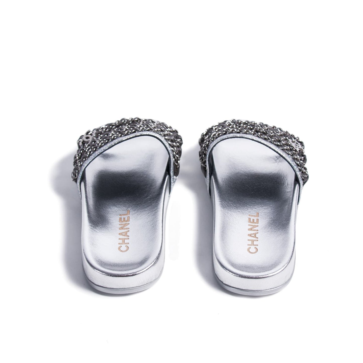 Chanel Chain-Link Slide Sandals