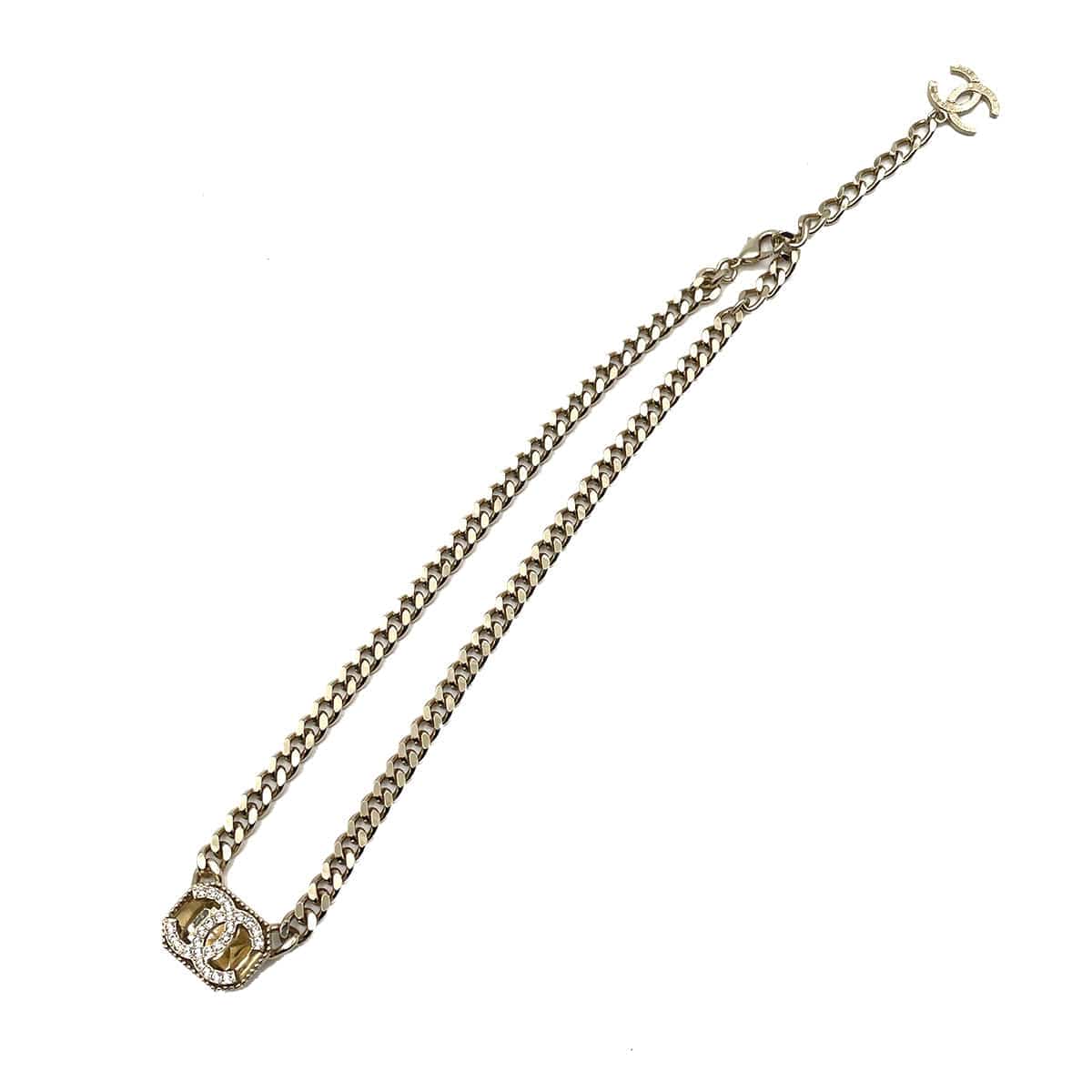 CHANEL CHOKER NECKLACE COCOMARK RHINESTONE ACCESSORY B24C 90262406