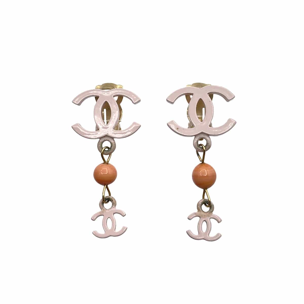 CHANEL EARRINGS COCOMARK SWING PINK ACCESSORY 03S 90262876