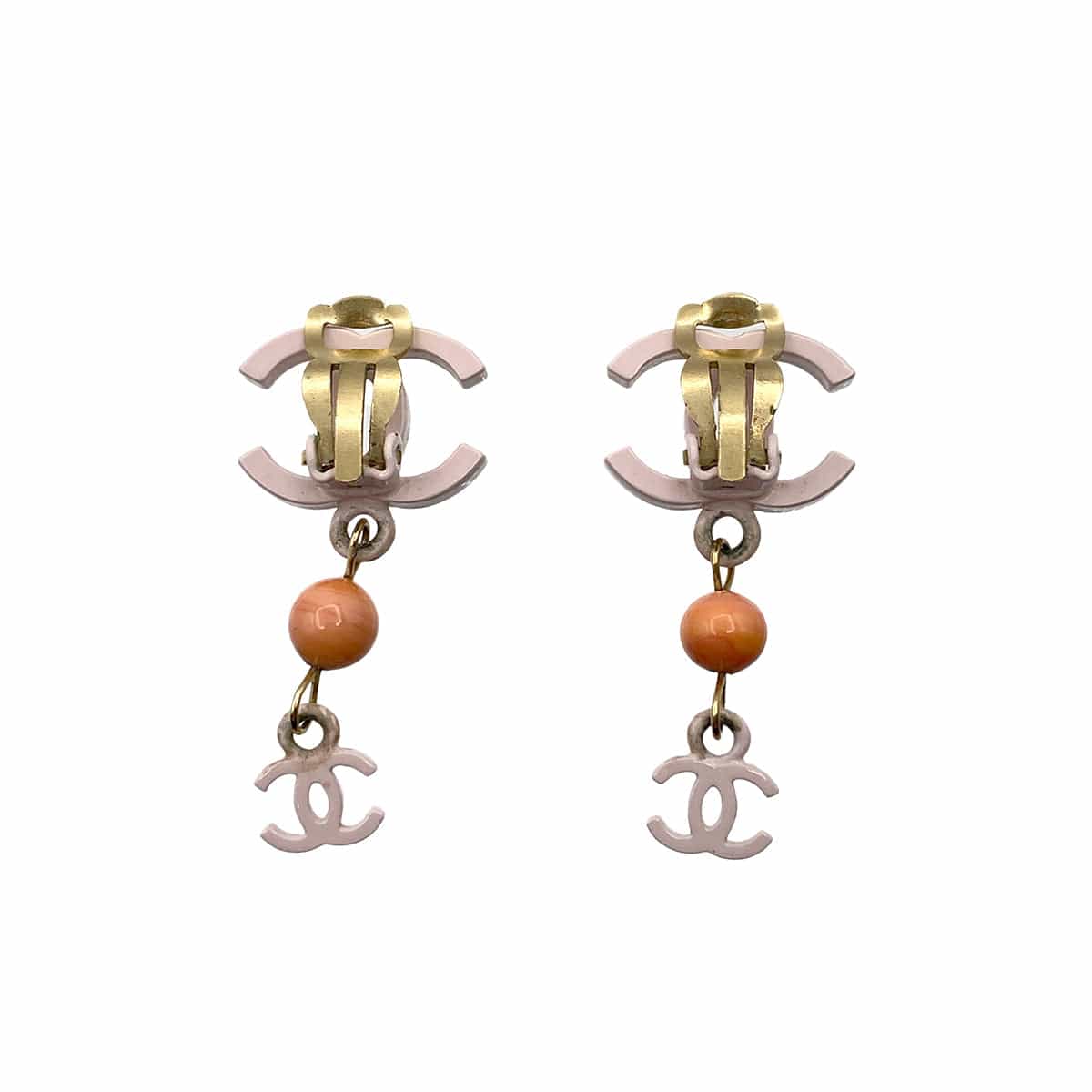 CHANEL EARRINGS COCOMARK SWING PINK ACCESSORY 03S 90262876