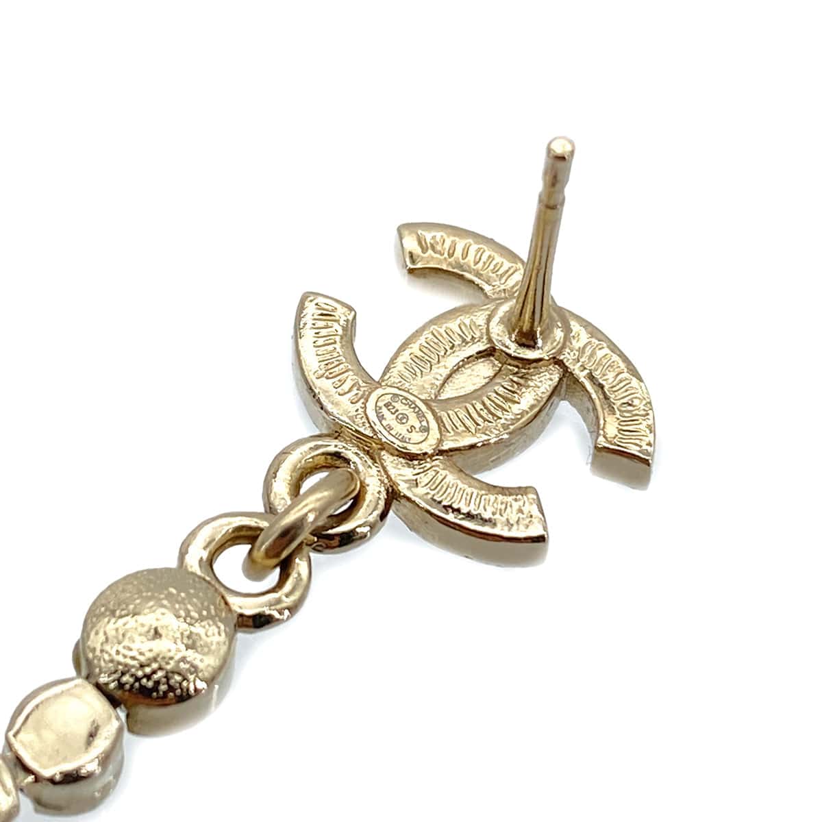 CHANEL EARRINGS PERFUME BOTTLE MOTIF RHINESTONE ACCESSORY B23S 90265334