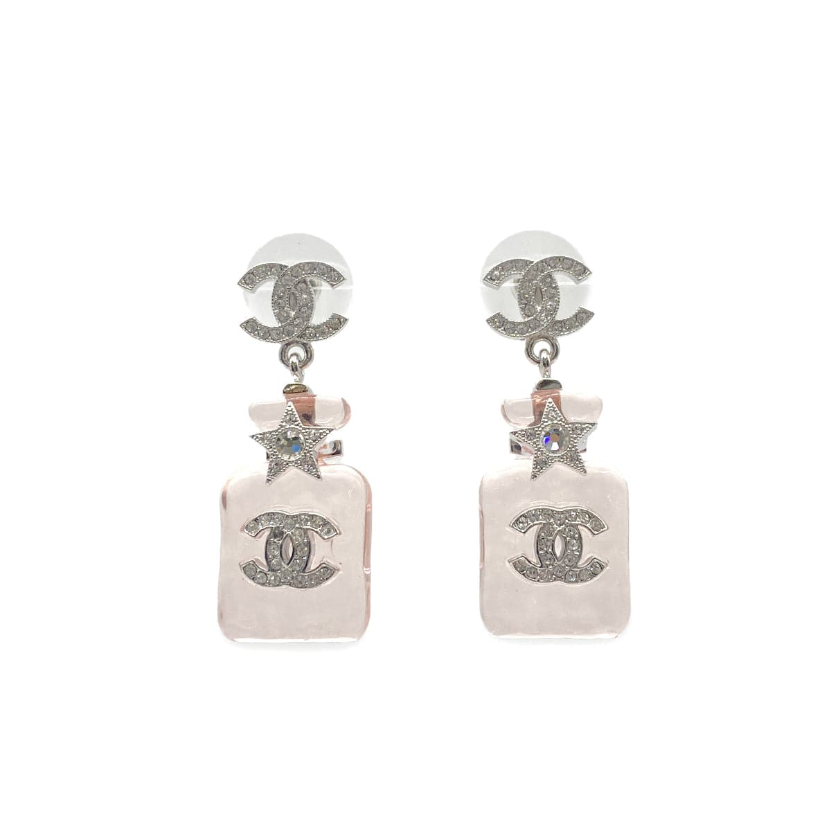 CHANEL EARRINGS PERFUME BOTTLE MOTIF RHINESTONE ACCESSORY B23S 90266431