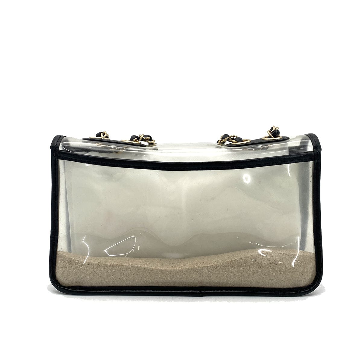 CHANEL ENAMEL WITH SAND CLEAR SHOLDER BAG 90260509