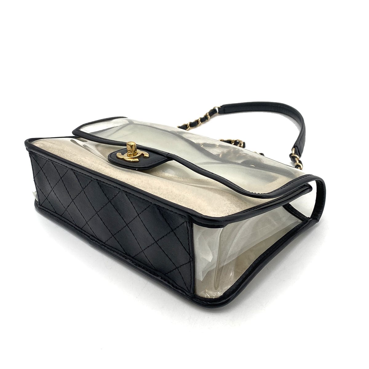 CHANEL ENAMEL WITH SAND CLEAR SHOLDER BAG 90260509