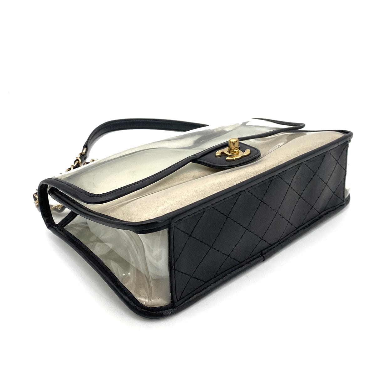 CHANEL ENAMEL WITH SAND CLEAR SHOLDER BAG 90260509