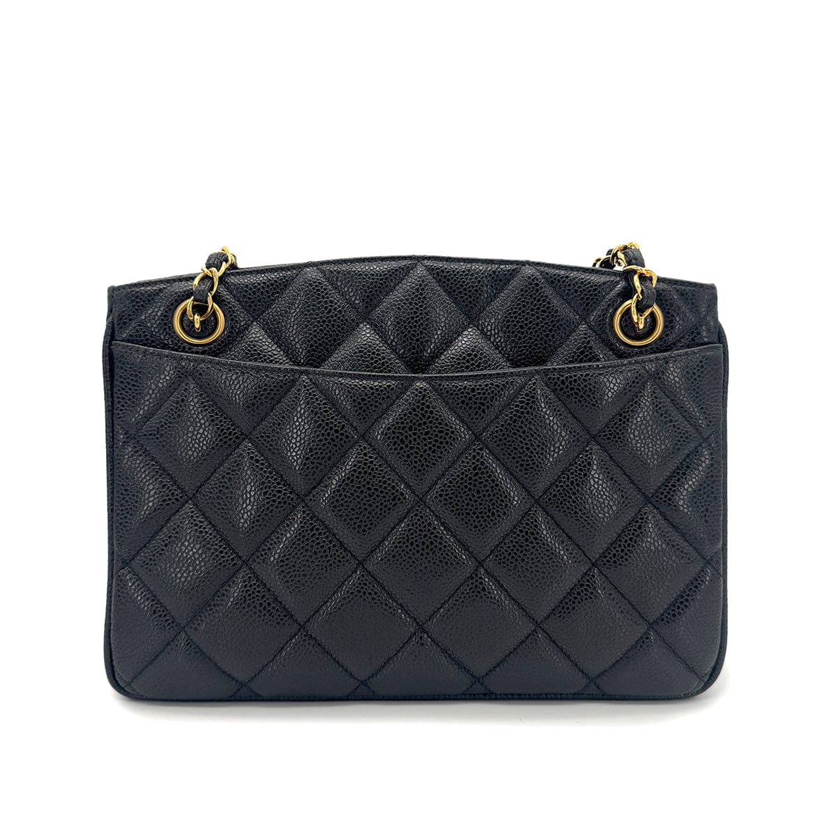 CHANEL MATELASSE CHAIN SHOULDER BAG BLACK CAVIAR SKIN 90259897