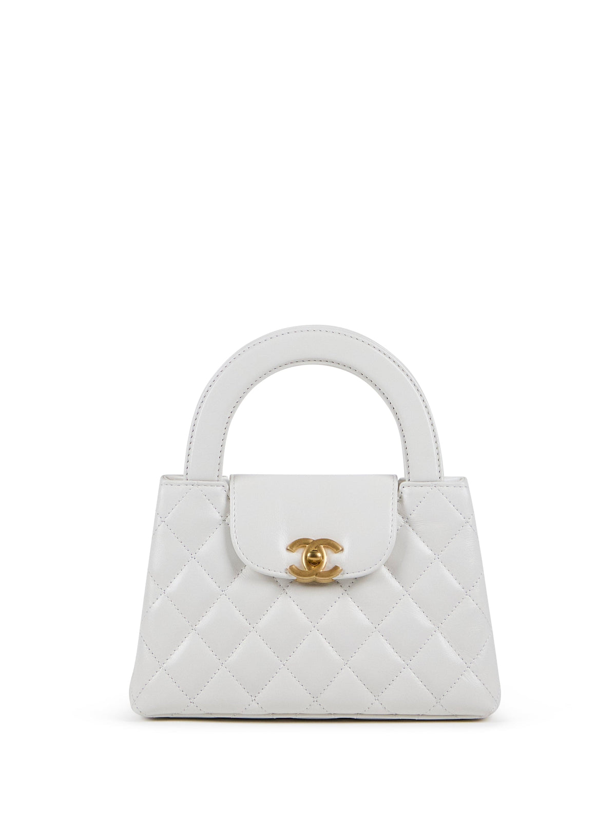 CHANEL SMALL "KELLY" BAG WHITE with Gold-Tone Hardware