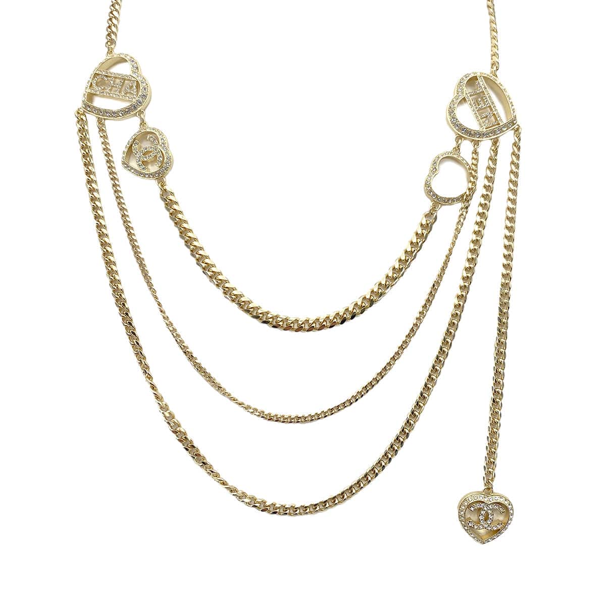 CHANEL NECKLACE COCOMARK HEART RHINESTONE ACCESSORY C23B 90260159