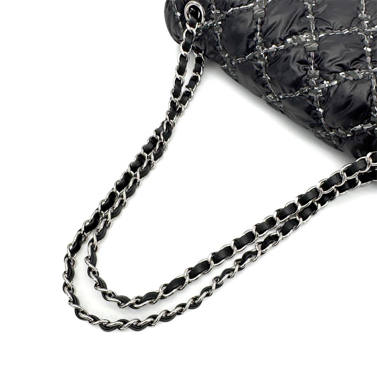 CHANEL PARIS-BYZANCE CHAIN SHOULDER BAG BLACK NYLON 90269255