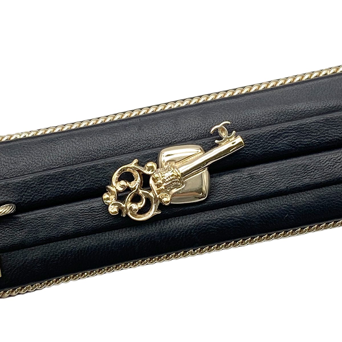 CHANEL ROOM CARD MINAUDIERE EVENING CHAIN SHOULDER BAG BLACK LAMB SKIN 90268328