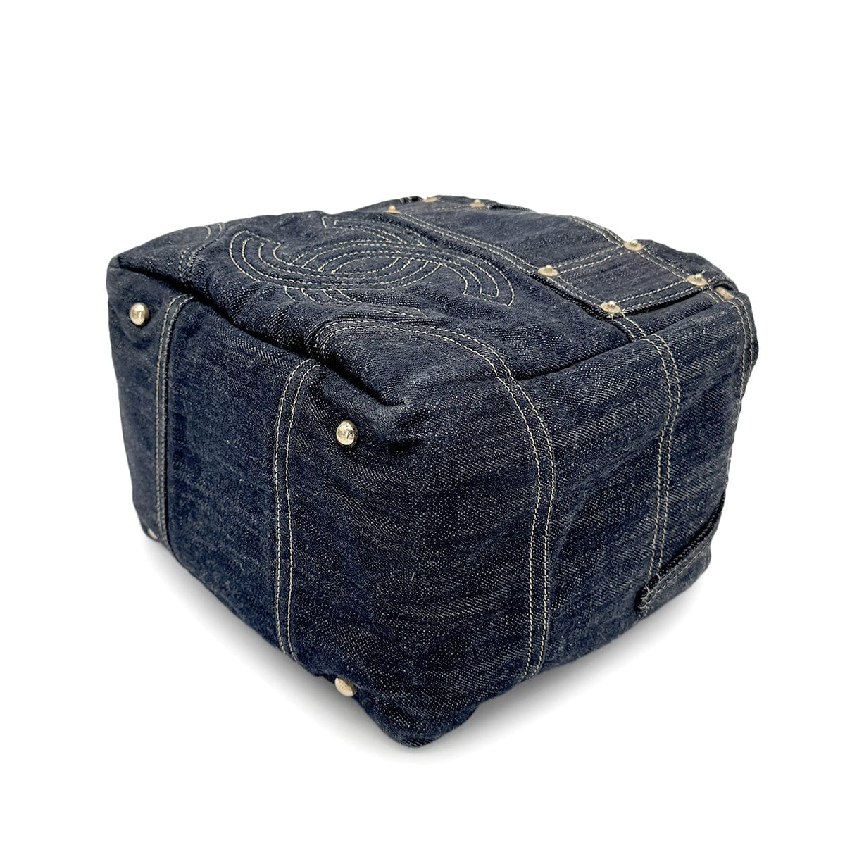 CHANEL VINTAGE BIG COCO TOTE BAG BLUE DENIM 90267387