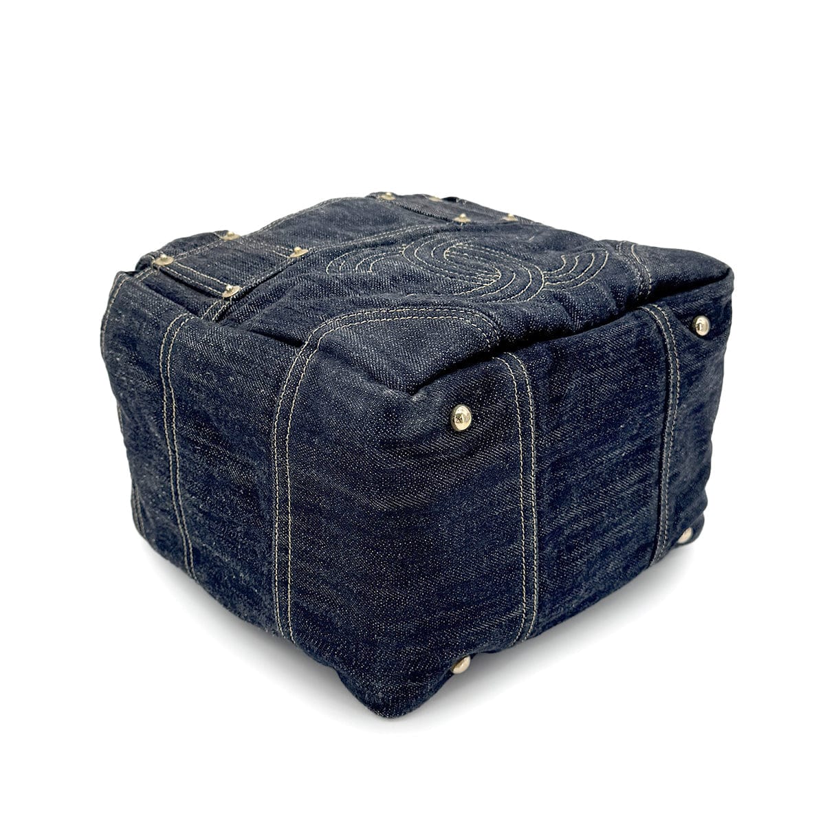 CHANEL VINTAGE BIG COCO TOTE BAG BLUE DENIM 90267387