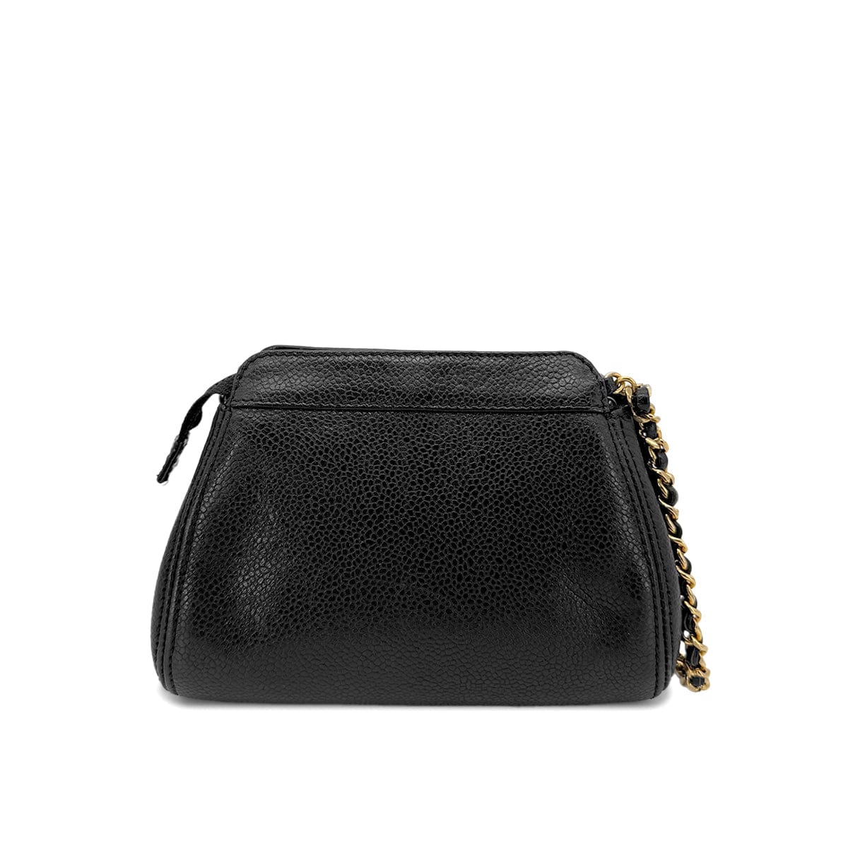 CHANEL VINTAGE CHAIN SHOULDER BAG BLACK CAVIAR SKIN 90268192