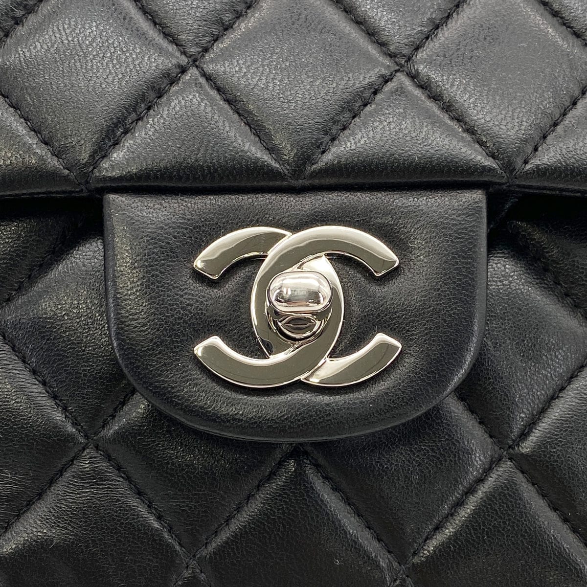 CHANEL VINTAGE CLASSIC FLAP MEDIUM CHAIN SHOULDER BAG BLACK LAMB SKIN 90268898