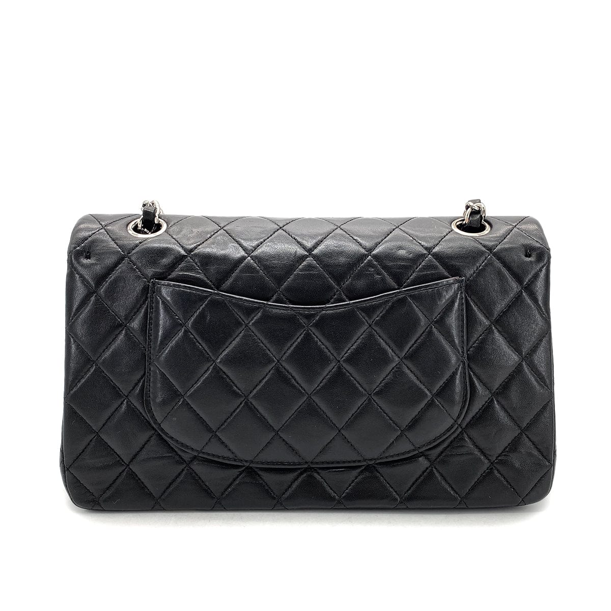 CHANEL VINTAGE CLASSIC FLAP MEDIUM CHAIN SHOULDER BAG BLACK LAMB SKIN 90268898