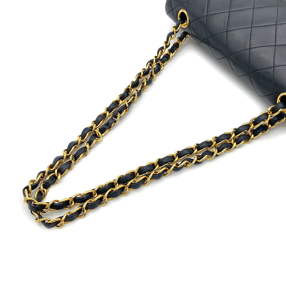 CHANEL VINTAGE CLASSIC FLAP SMALL CHAIN SHOULDER BAG BLACK LAMB SKIN 90268059