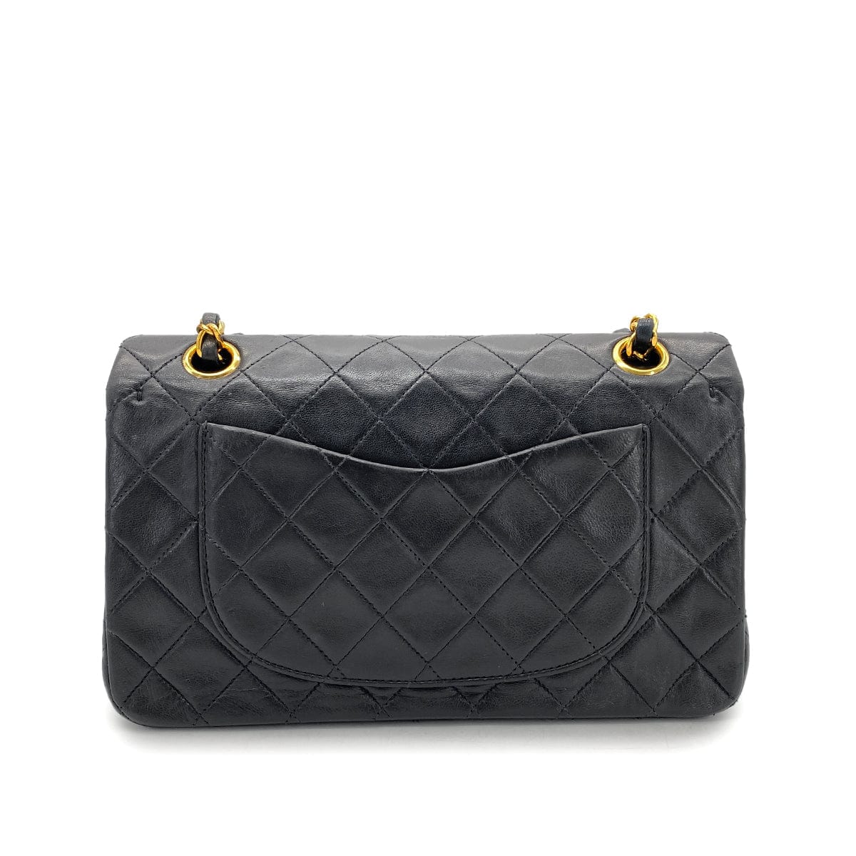 CHANEL VINTAGE CLASSIC FLAP SMALL CHAIN SHOULDER BAG BLACK LAMB SKIN 90268059