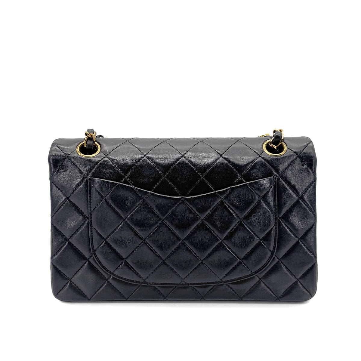 CHANEL VINTAGE CLASSIC FLAP SMALL CHAIN SHOULDER BAG BLACK LAMB SKIN 90268871