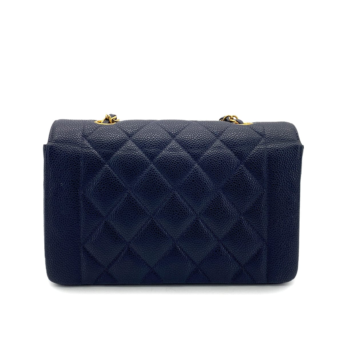 CHANEL VINTAGE DIANA SMALL CHAIN SHOULDER BAG NAVY CAVIAR SKIN 90255084