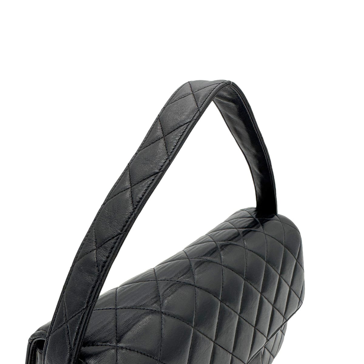 CHANEL VINTAGE DOUBLE FACE SHOULDER BAG BLACK LAMB SKIN 90267394