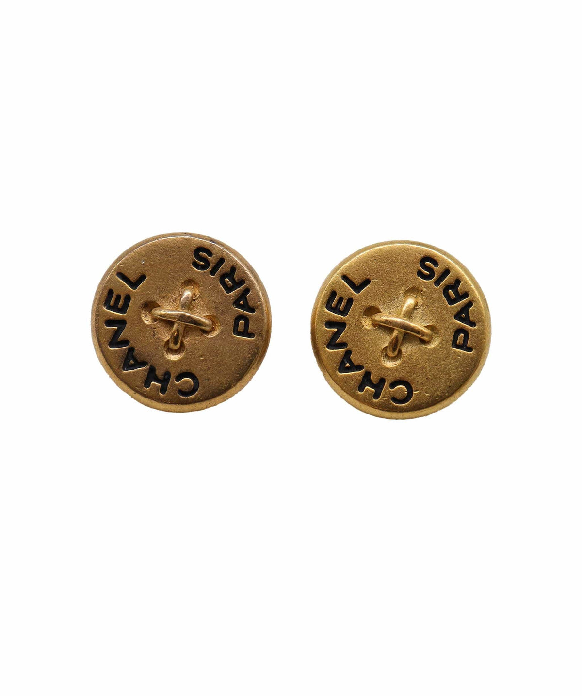 CHANEL VINTAGE EARRINGS ROUND COCOMARK BUTTON 90258149