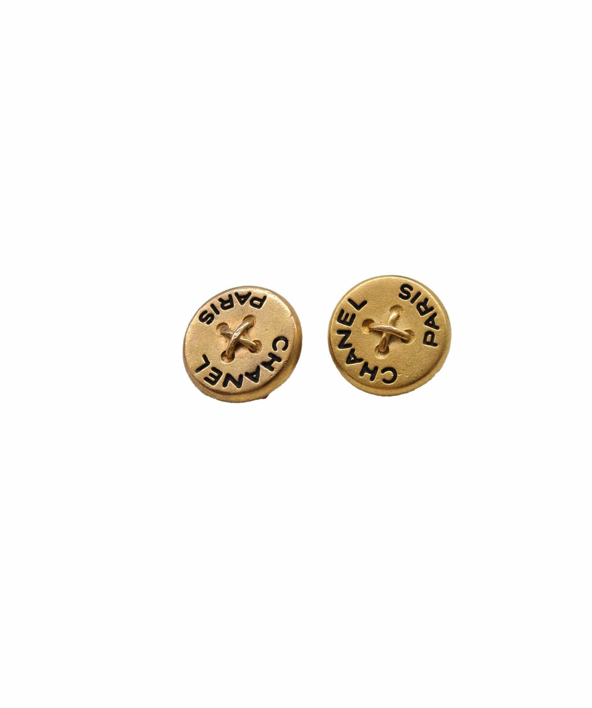 CHANEL VINTAGE EARRINGS ROUND COCOMARK BUTTON 90258149