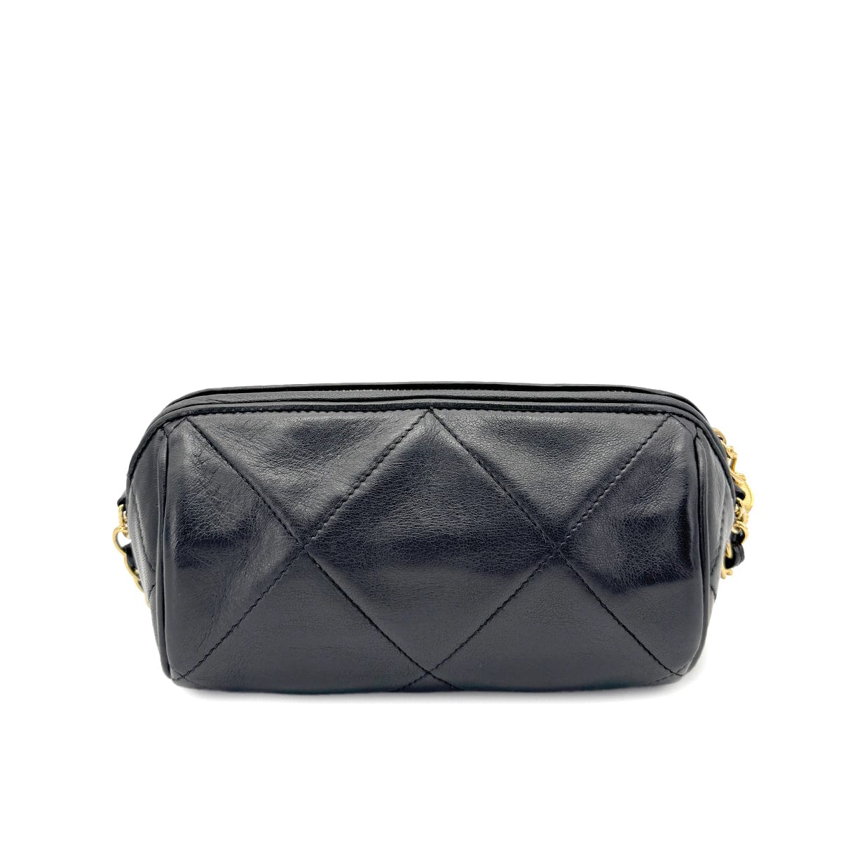 CHANEL VINTAGE FRINGE SHOULDER BAG BLACK LAMB SKIN 90268821