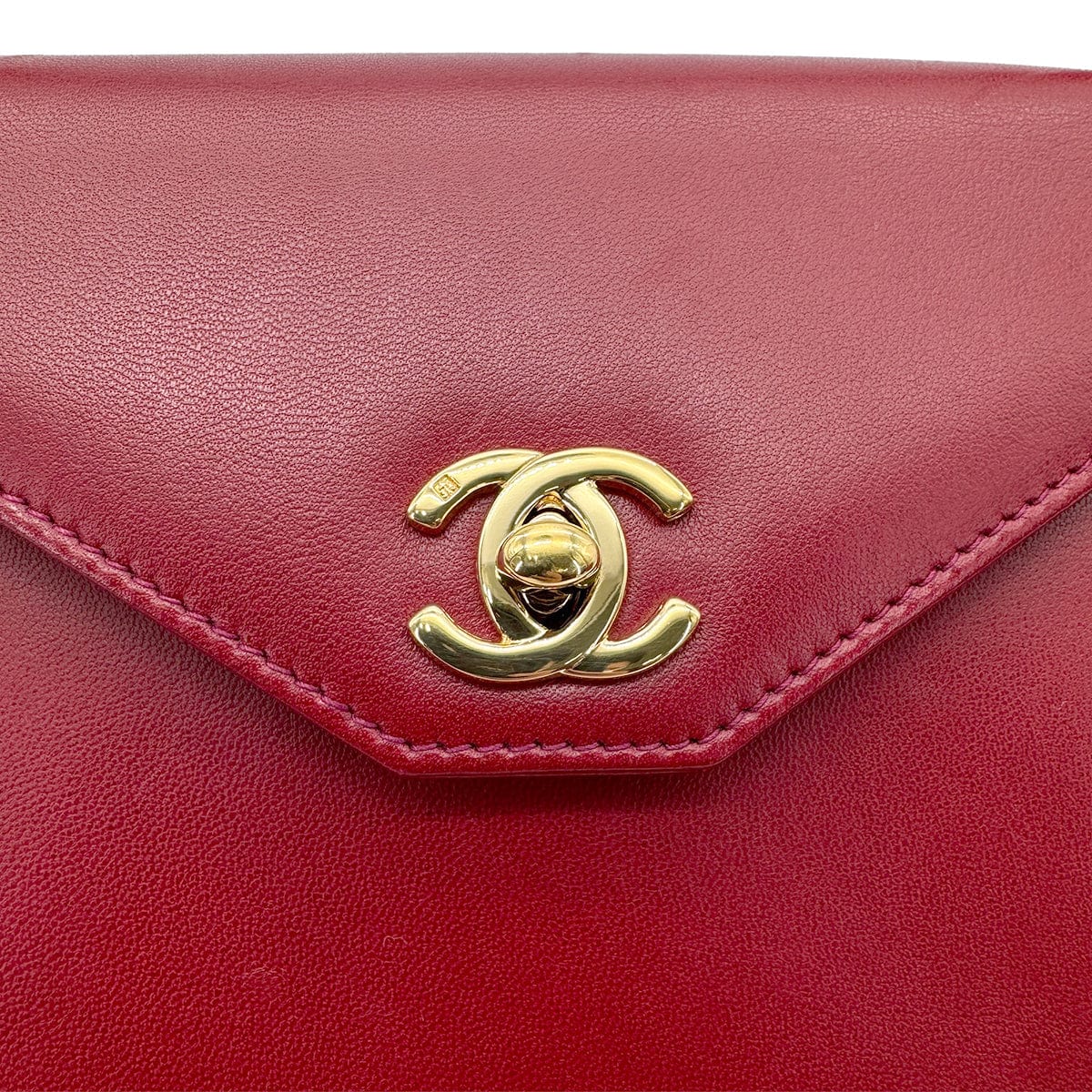CHANEL VINTAGE HAND BAG RED LAMB SKIN 90268197