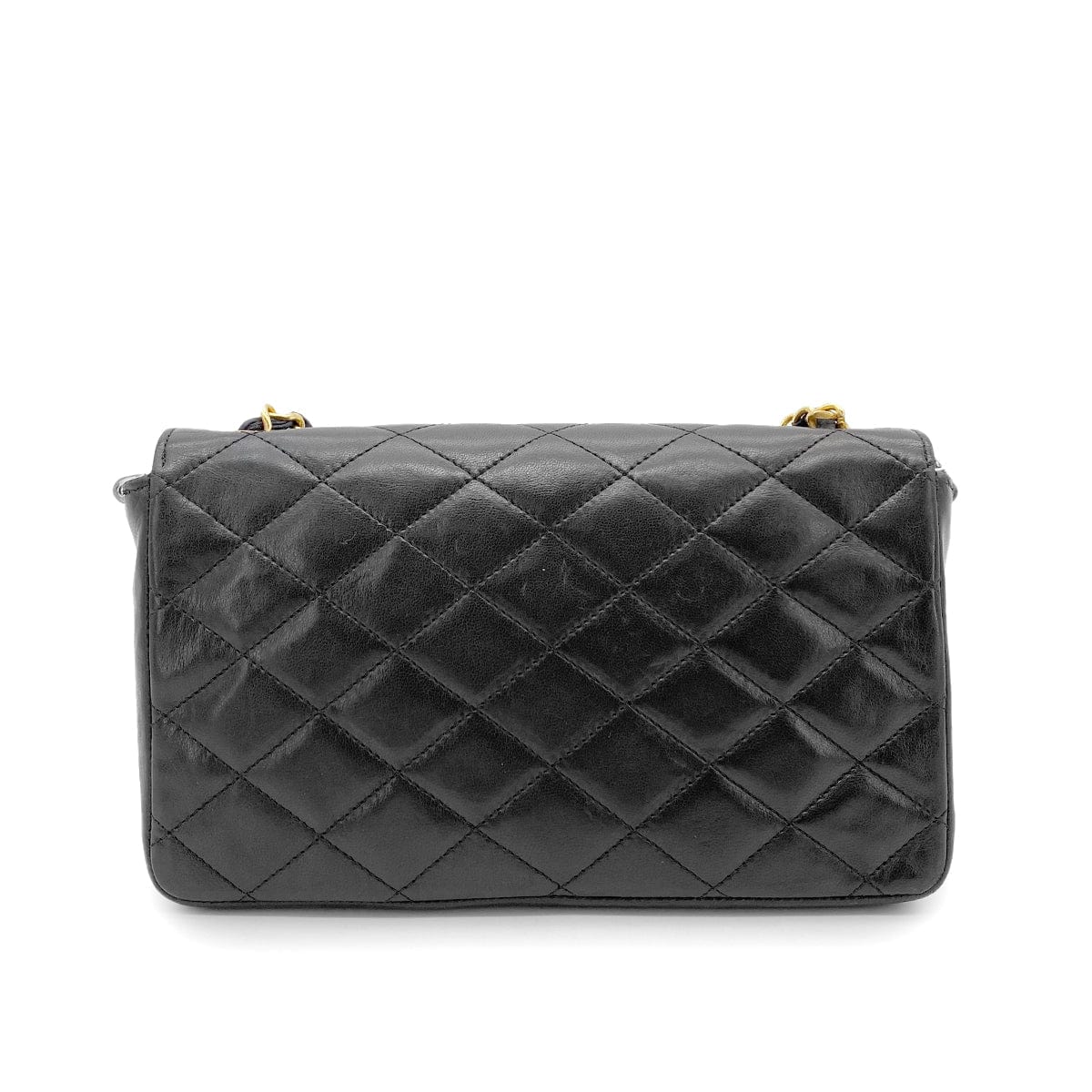 CHANEL VINTAGE MATELASSE BIG COCO CHAIN SHOULDER BAG BLACK LAMB SKIN 90261601