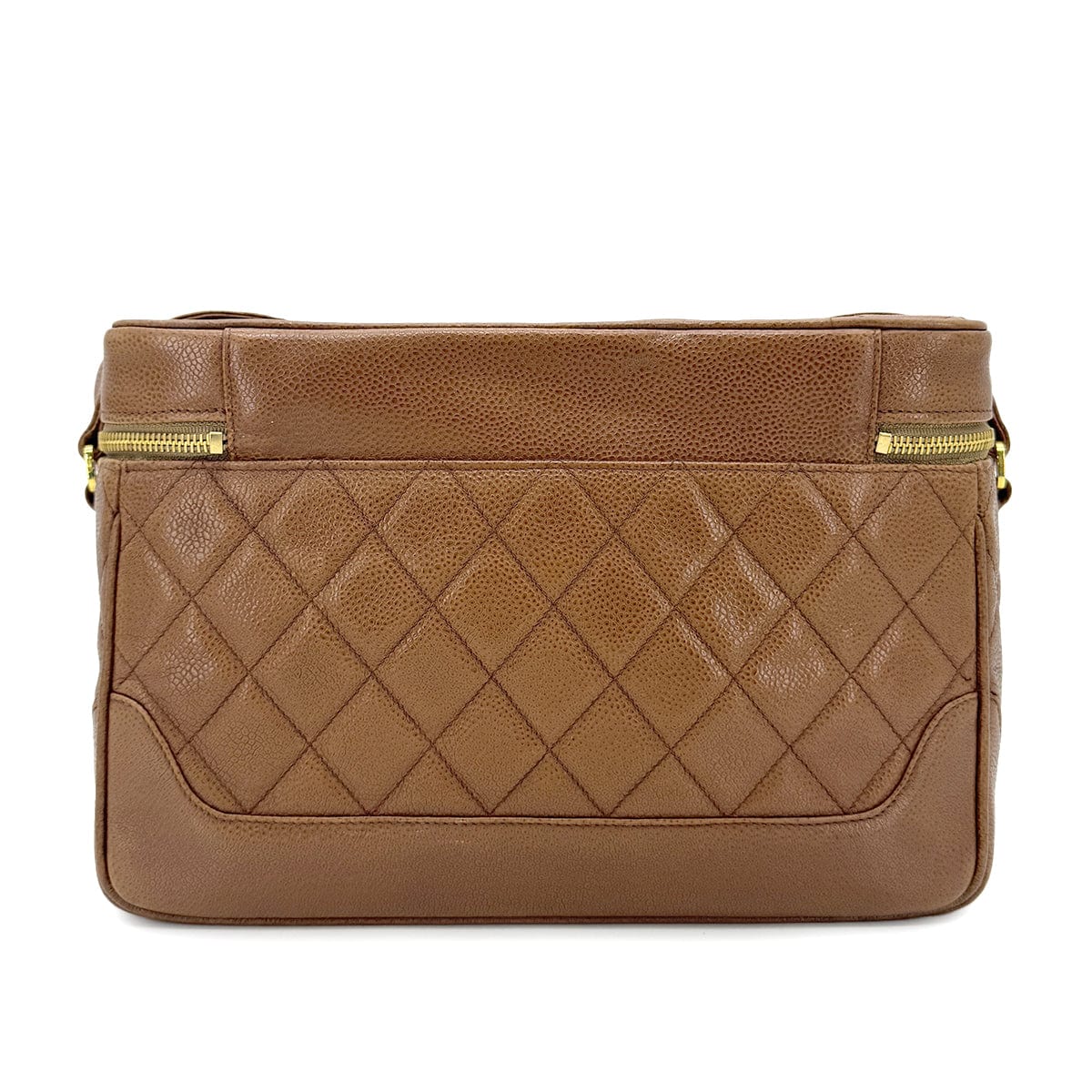 CHANEL VINTAGE MATELASSE CHAIN SHOULDER BAG BROWN CAVIAR SKIN 90267433