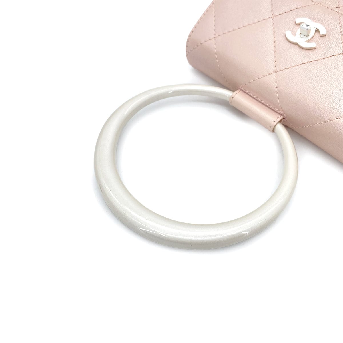 CHANEL VINTAGE MATELASSE HAND BAG PINK LAMB SKIN 90262368