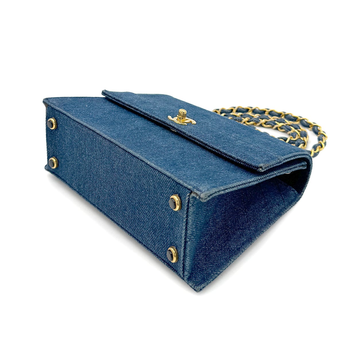 CHANEL VINTAGE MATELASSE SHOULDER BAG BLUE DENIM 90268835