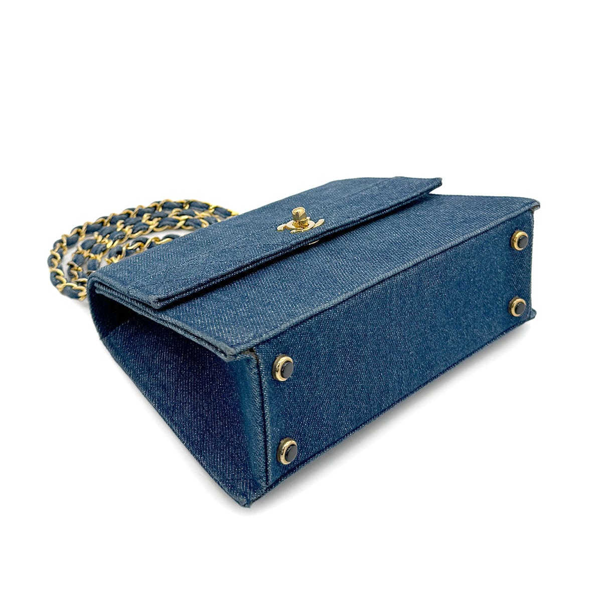 CHANEL VINTAGE MATELASSE SHOULDER BAG BLUE DENIM 90268835