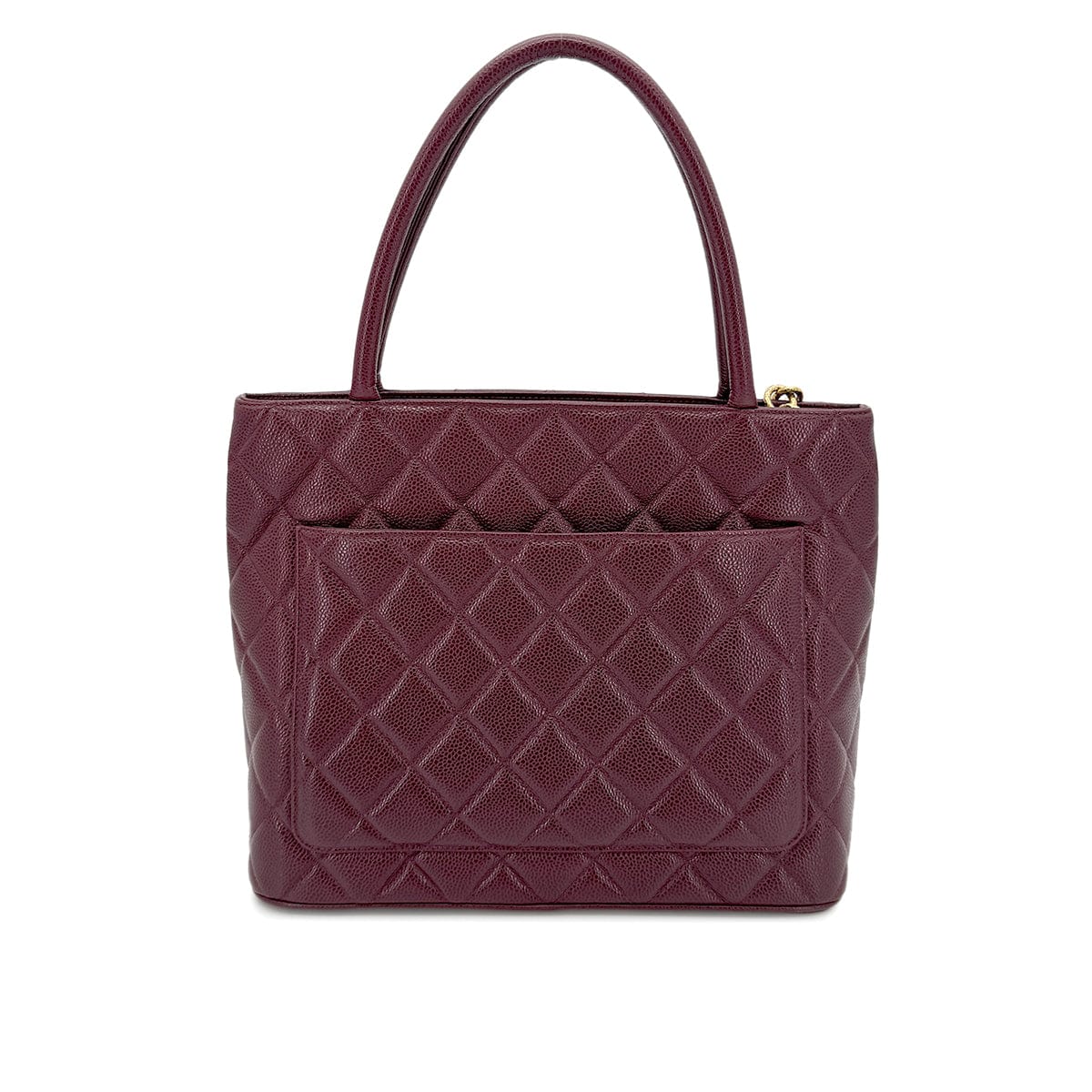CHANEL VINTAGE MEDALLION TOTE BAG BORDEAUX CAVIAR SKIN 90267770