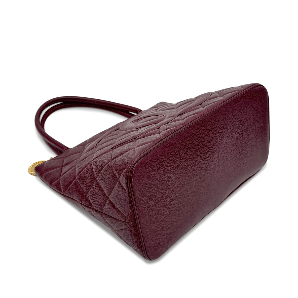 CHANEL VINTAGE MEDALLION TOTE BAG BORDEAUX CAVIAR SKIN 90267770