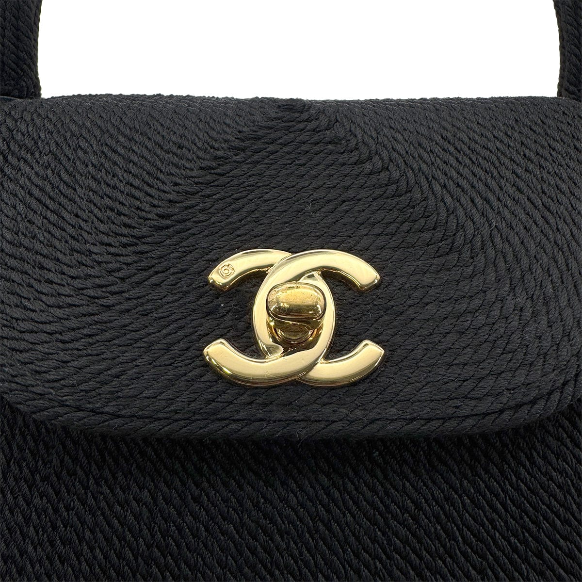 CHANEL VINTAGE TURN LOCK HAND BAG FABRIC BLACK 90269178