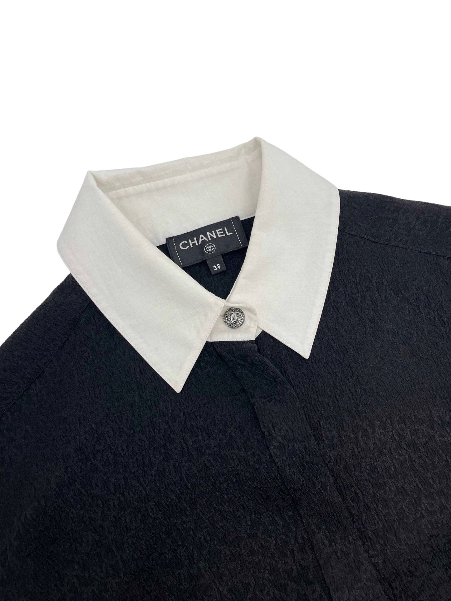 Chanel Chemisier robe noir et blanc Noir 38