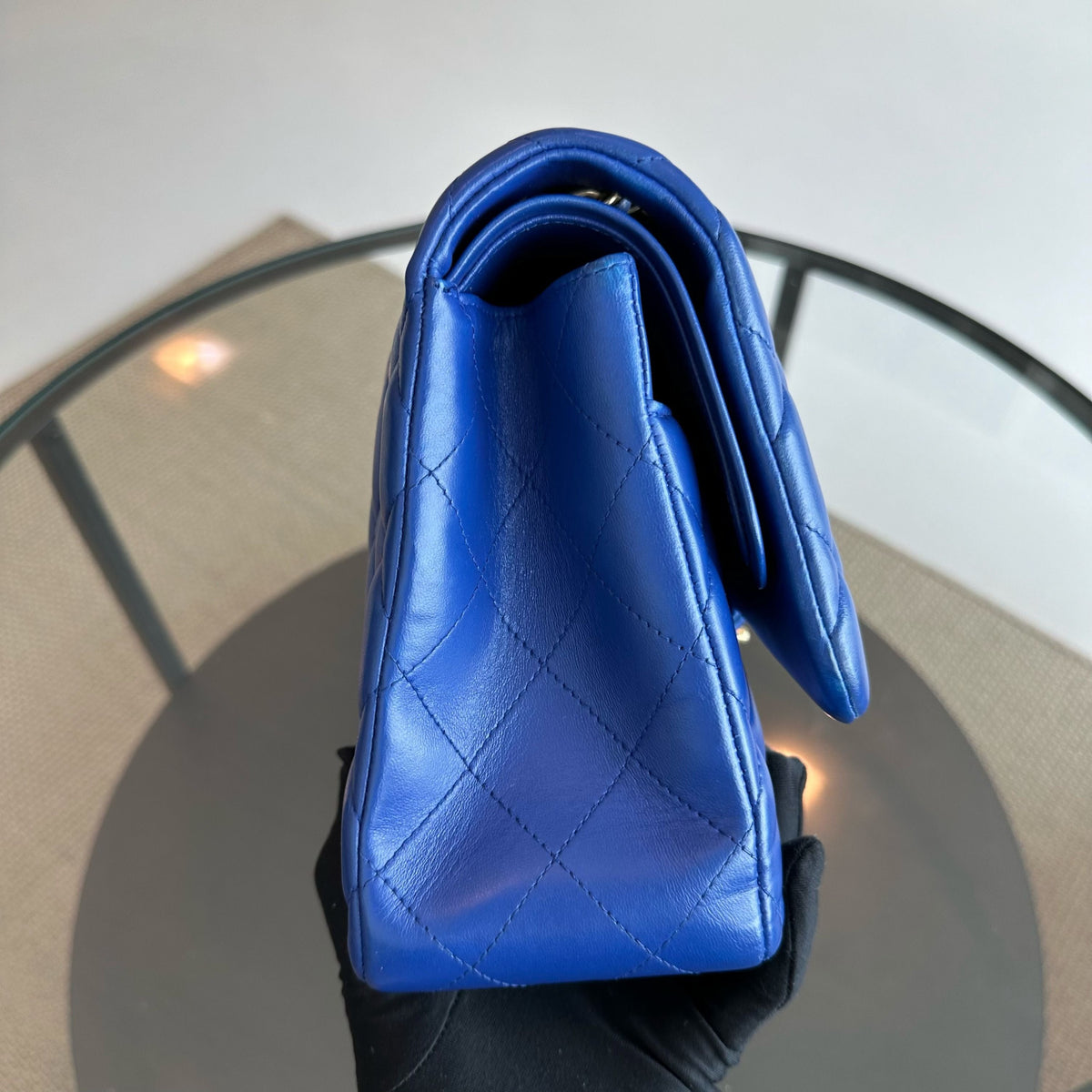 Classic Flap Jumbo Double Flap Lambskin Blue GHW No 18