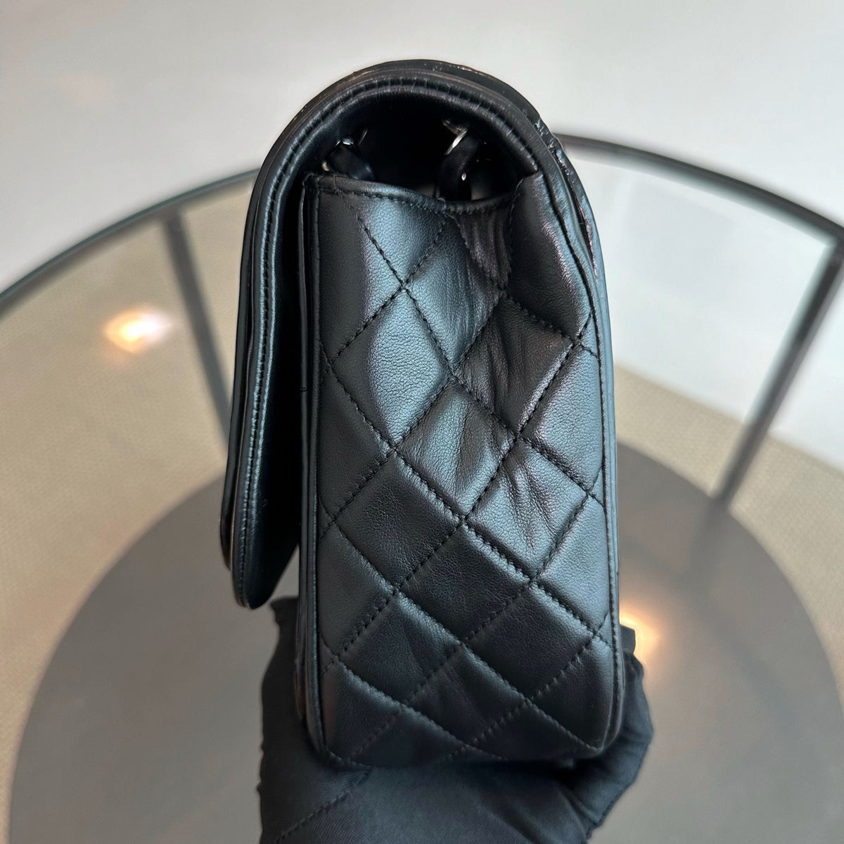 Classic Twist Timeless Jumbo Patent With Lambskin Black No 18