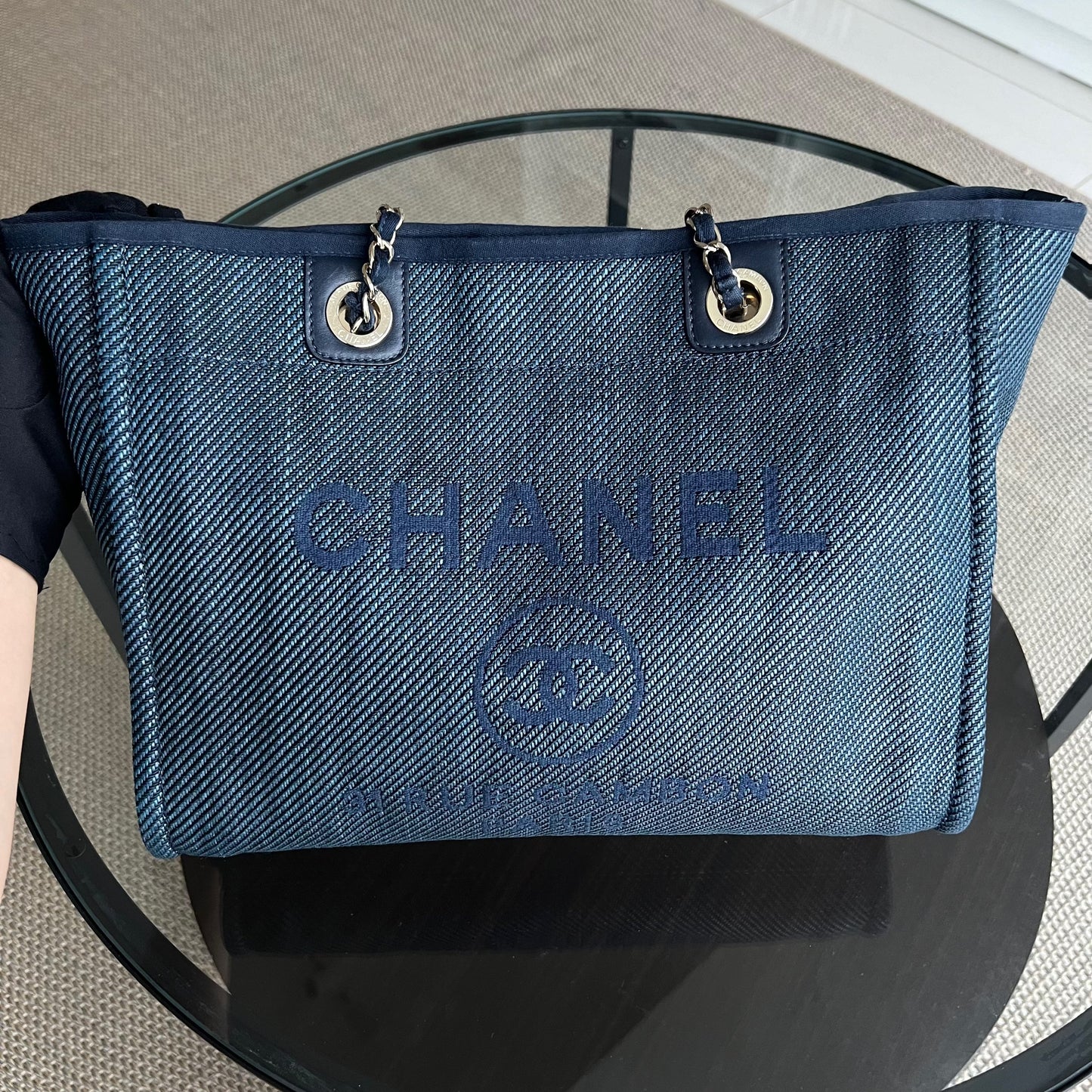 Deauville Small Tote Blue Canvas Silver Hardware Series 30