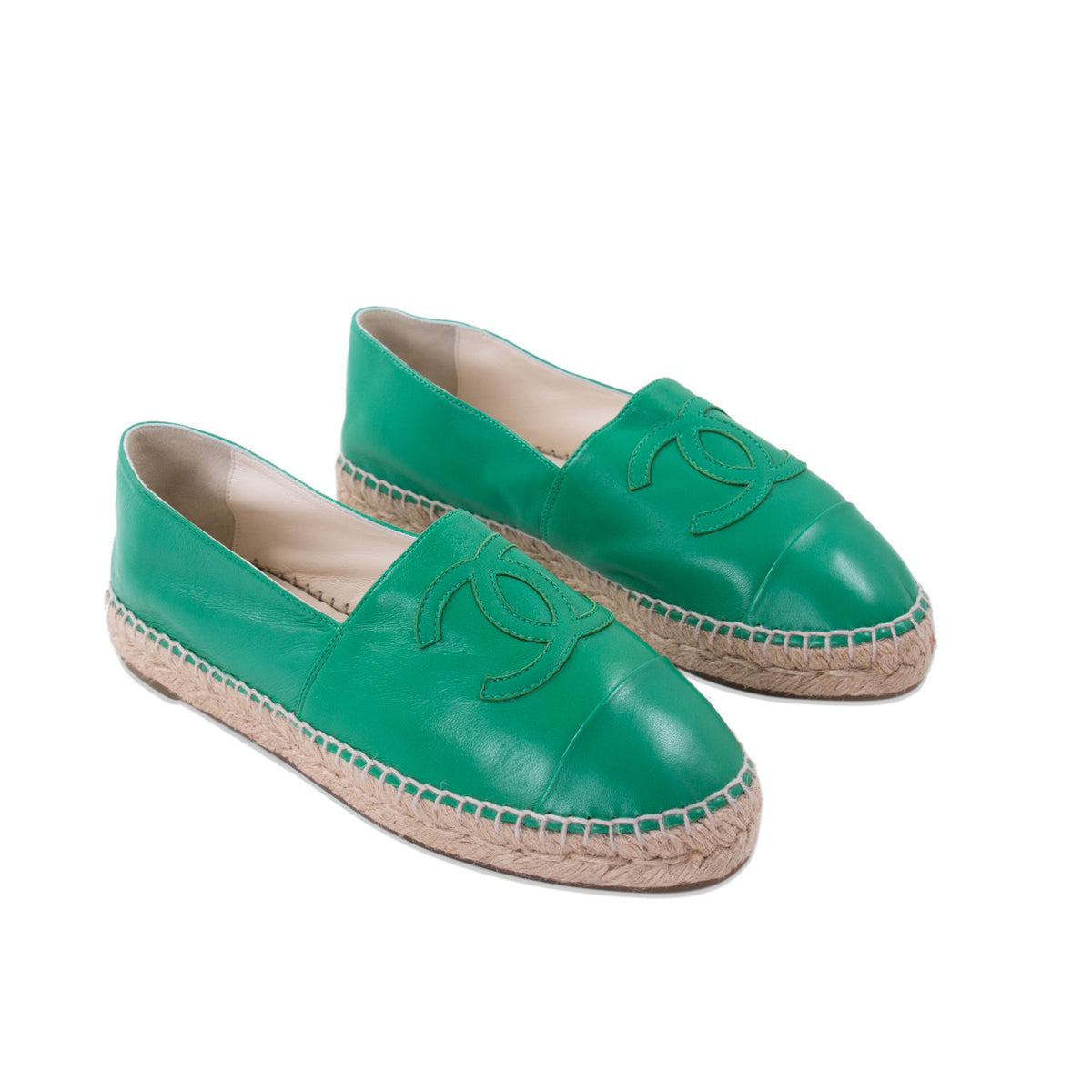 Chanel Lambskin Leather CC Espadrilles