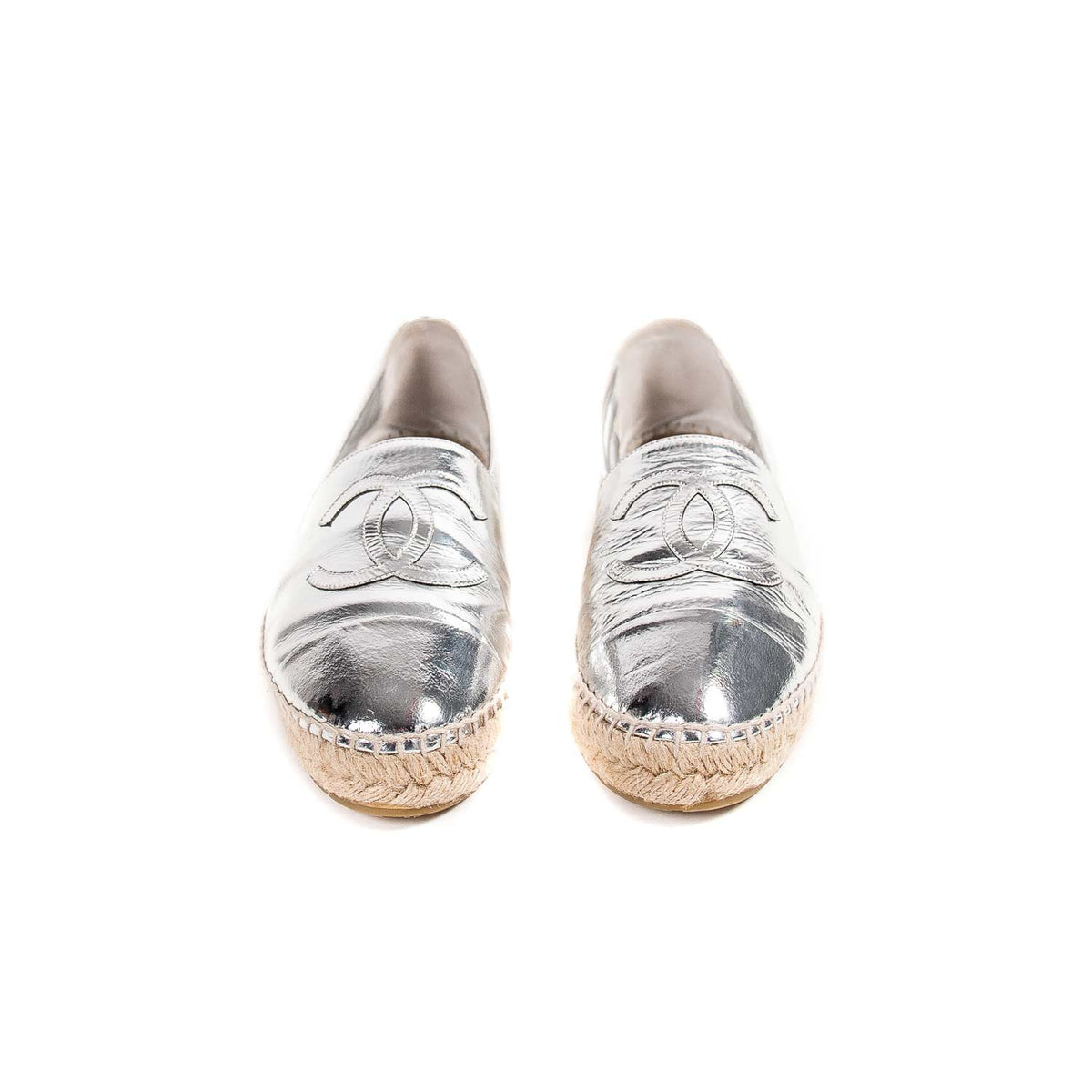 Chanel Metallic Leather CC Espadrilles