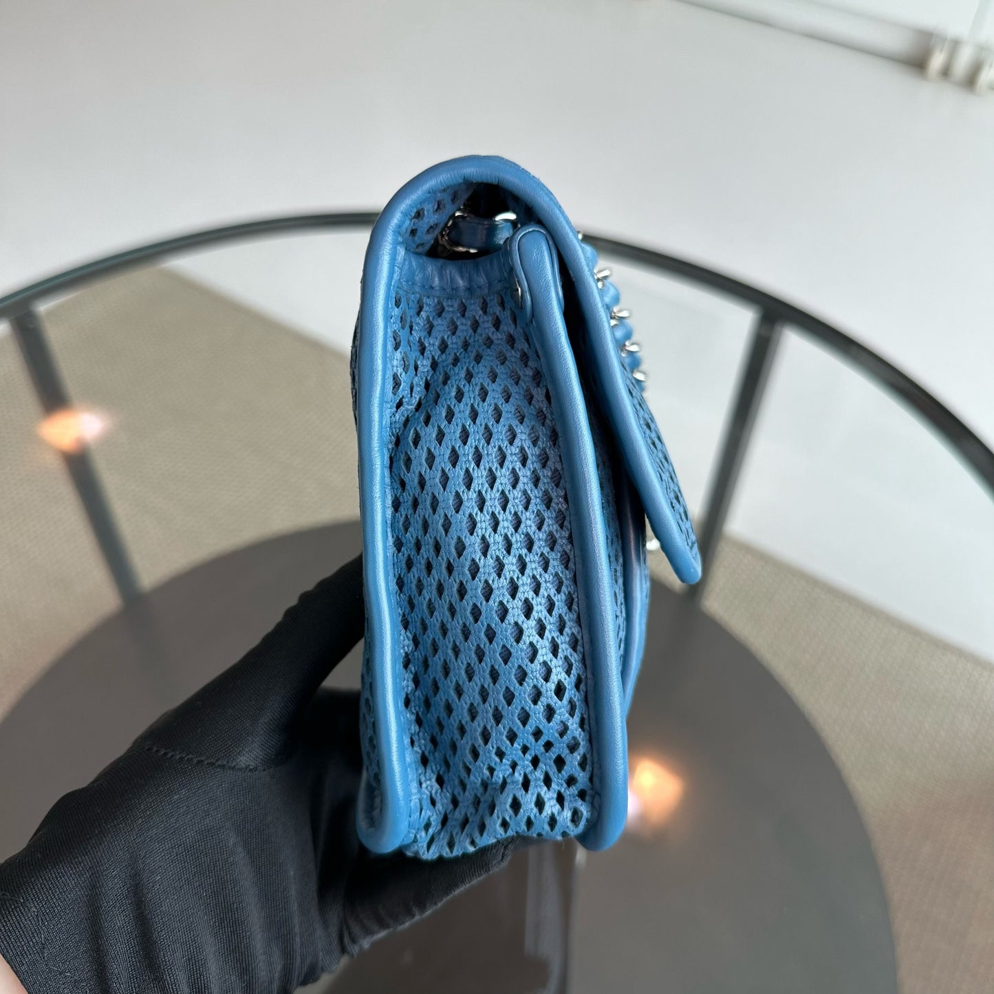 Chanel French Riviera Flap - Perforated Up In The Air Blue SHW No 17